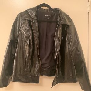 NWOT Black Bomber Flight Crop Jacket